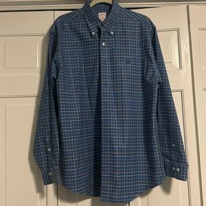 M Brooks Brothers Blue Plaid Button-down Shirt.
